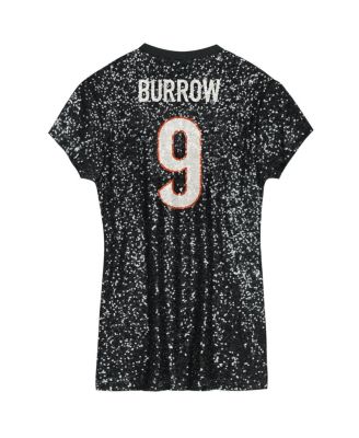 Big Girls&nbsp;Joe Burrow Black Cincinnati Bengals Sequin Player Name Number V-Neck Dress