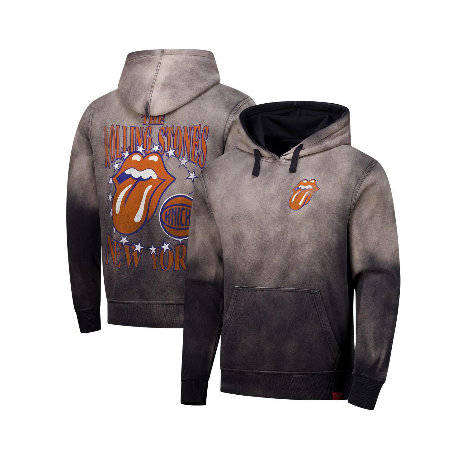 Men's and Women's Gray Rolling Stones x New York Knicks Collab Pullover Hoodie