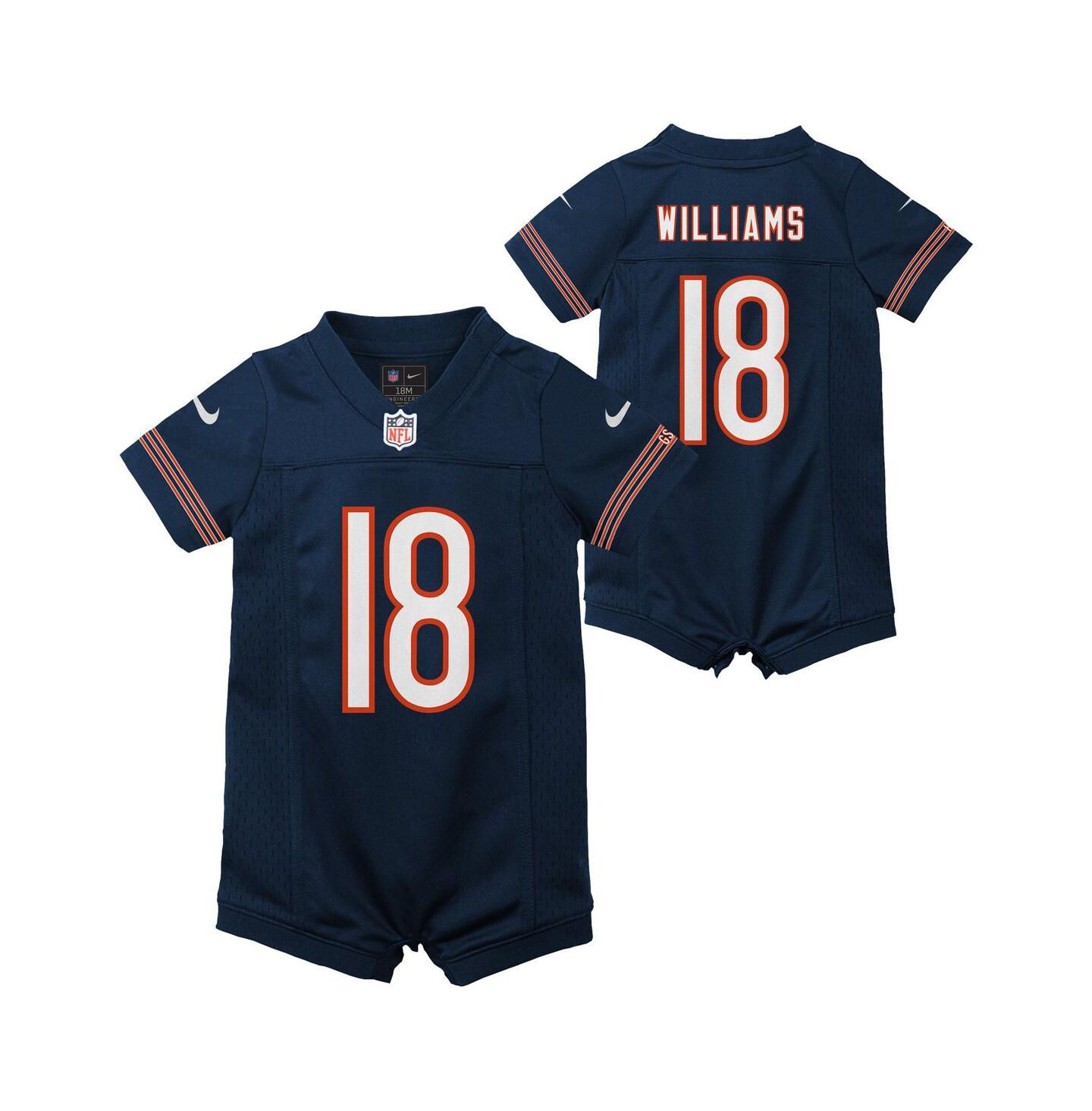 Детский комбинезон Nike Caleb Williams Navy Chicago Bears Game Romper Jersey — фото 1