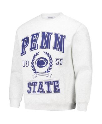 Men's and Women's Ash Penn State Nittany Lions Vintage Crest Pullover Sweatshirt