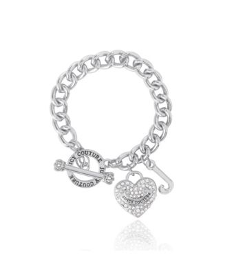 Juicy Couture Toggle Bracelet with Crystal Heart Charm - Macy's