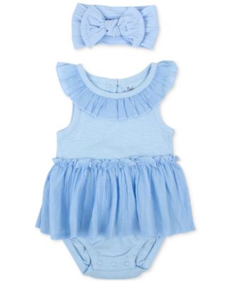 Baby Essentials - Baby Girls 2-Pc. Skirted Bodysuit & Headband Set