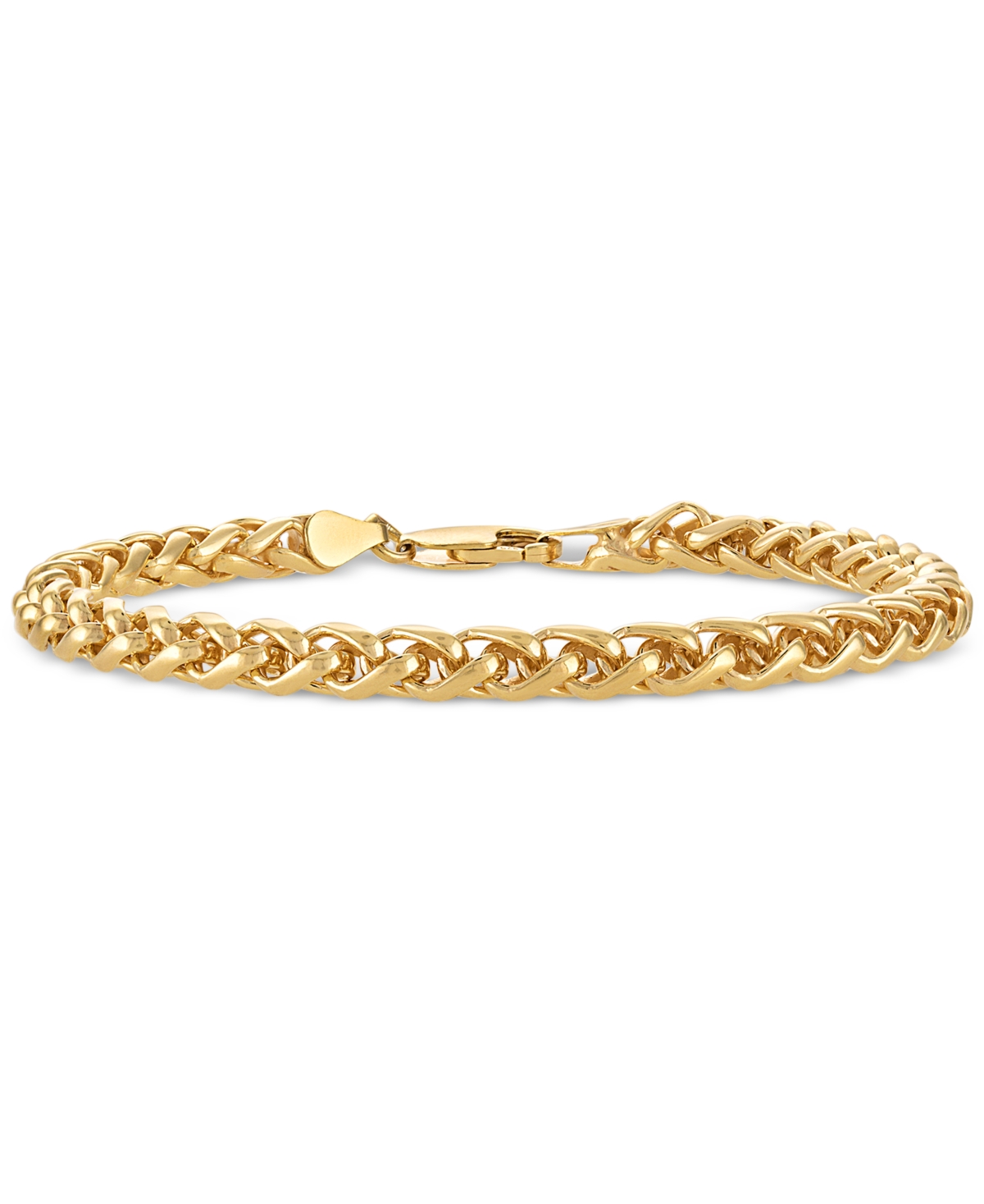 Shop Esquire Men's Jewelry 2-pc. Set Wheat Link Chain Necklace & Matching Bracelet, Set In Sterling Silver Or 14k Gold-plated S