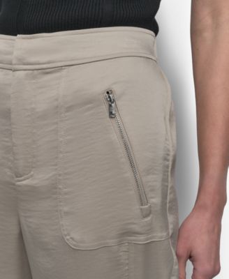 Women's Elastic Waist-Back Zipper Trousers