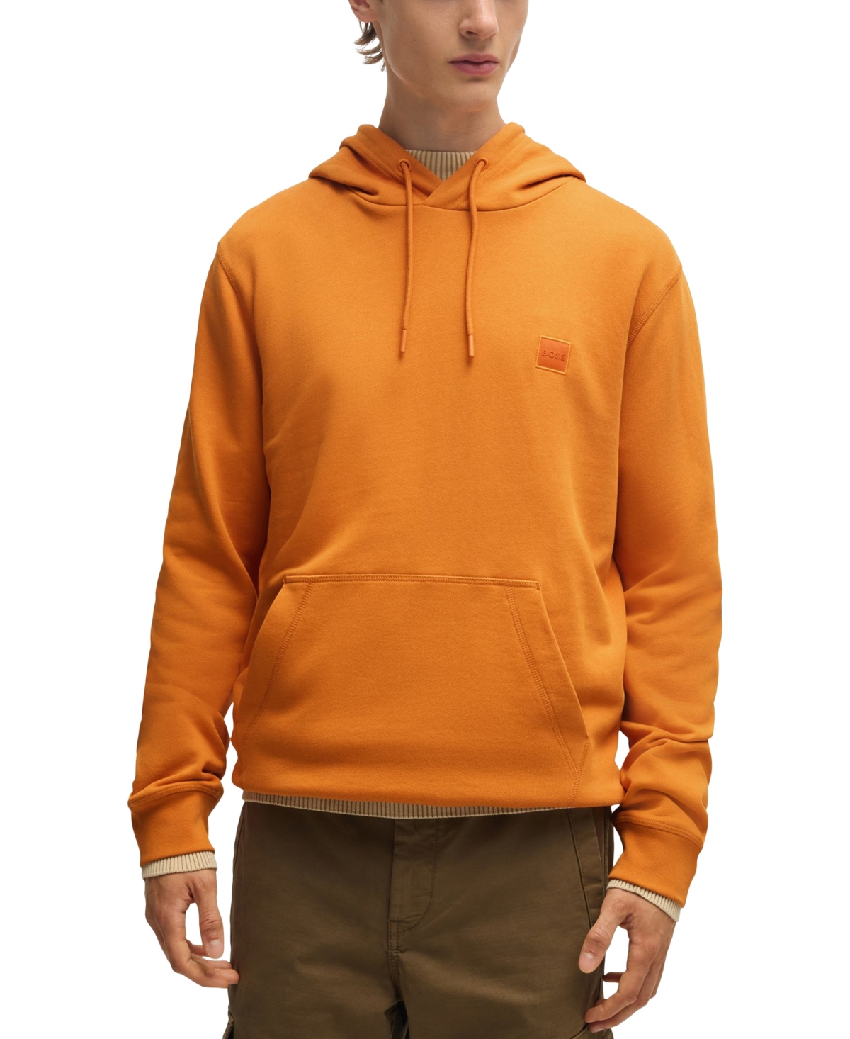 Hugo Boss Orange Cotton Sweater In Orange
