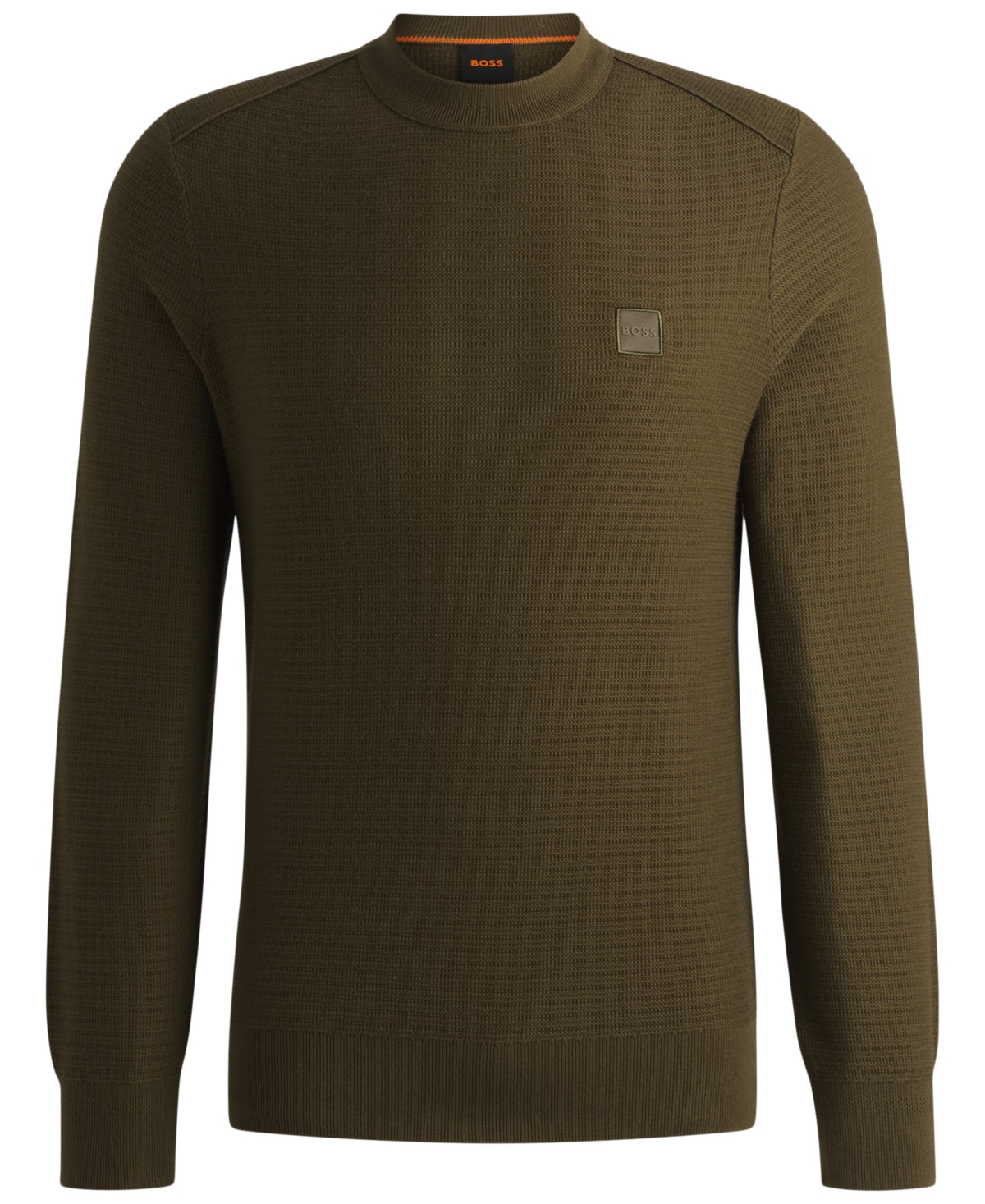 Hugo Boss Boss By  Men's Logo Patch Regular-fit Sweater In Open Green
