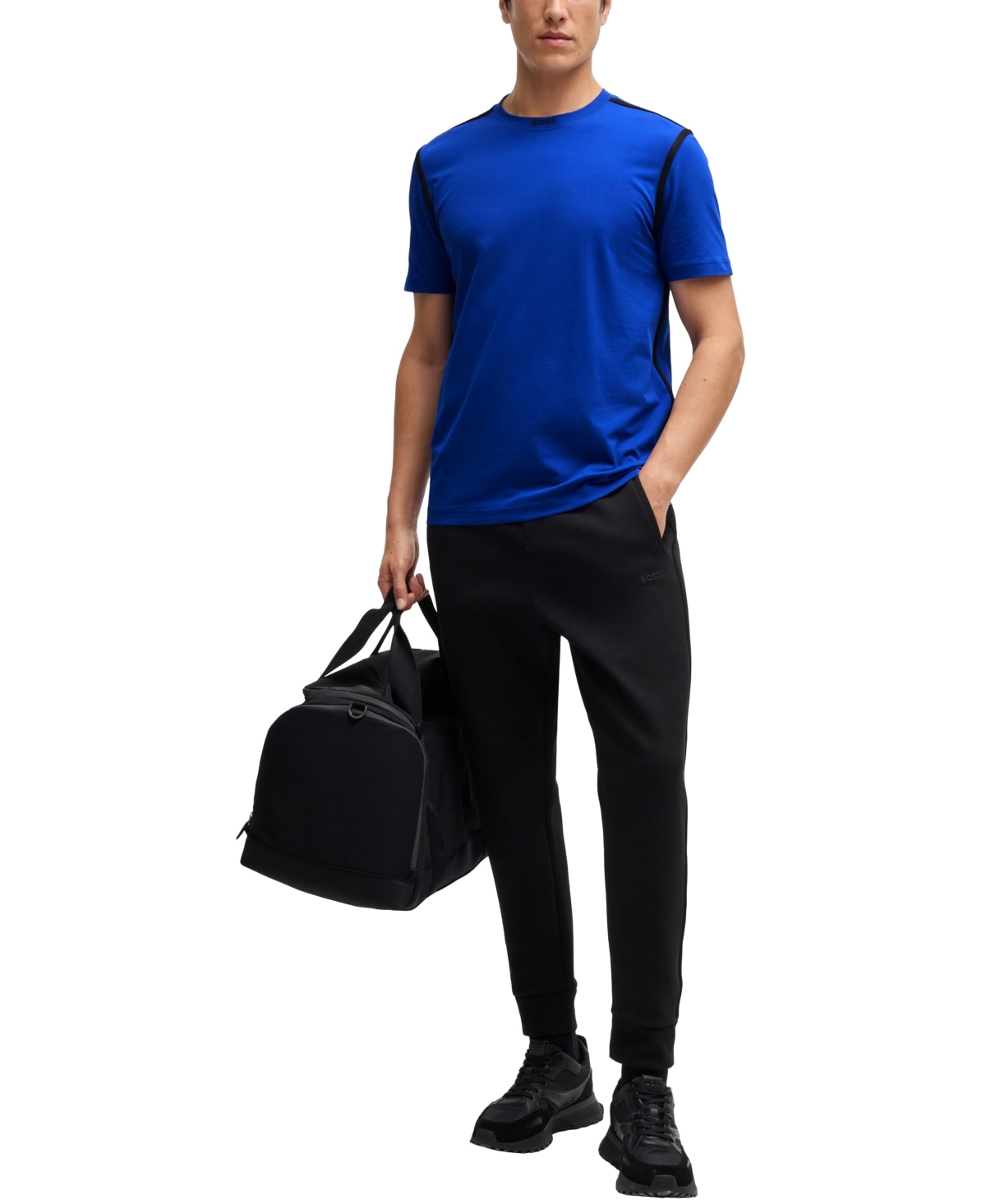 Hugo Boss Boss By  Men's Tape Trim Regular-fit T-shirt In Open Blue