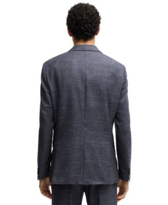 Мужской приталенный костюм из смесовой шерсти с рисунком от BOSS by Hugo Boss