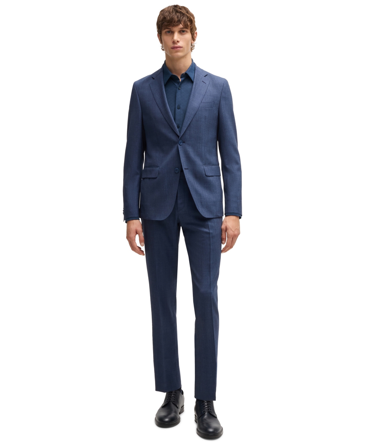 Hugo Boss Boss By  Men's Slim-fit Performance-stretch Jacquard Shirt In Open Blue