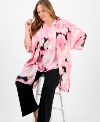 Шифоновое кимоно Anne Klein больших размеров