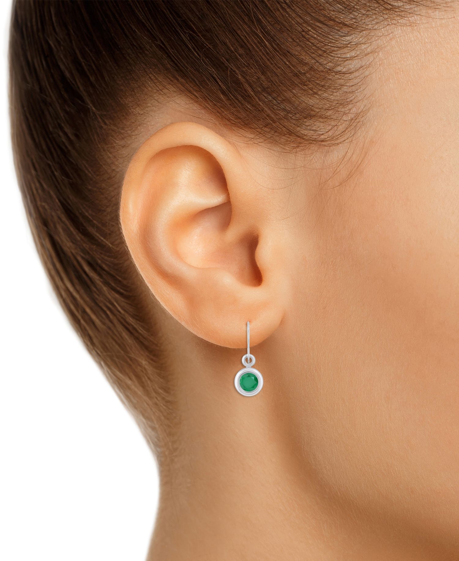 Sapphire Bezel Fish Hook Drop Earrings (3/4 ct. t.w.) in 10k Gold (Also Available in Ruby & Emerald)