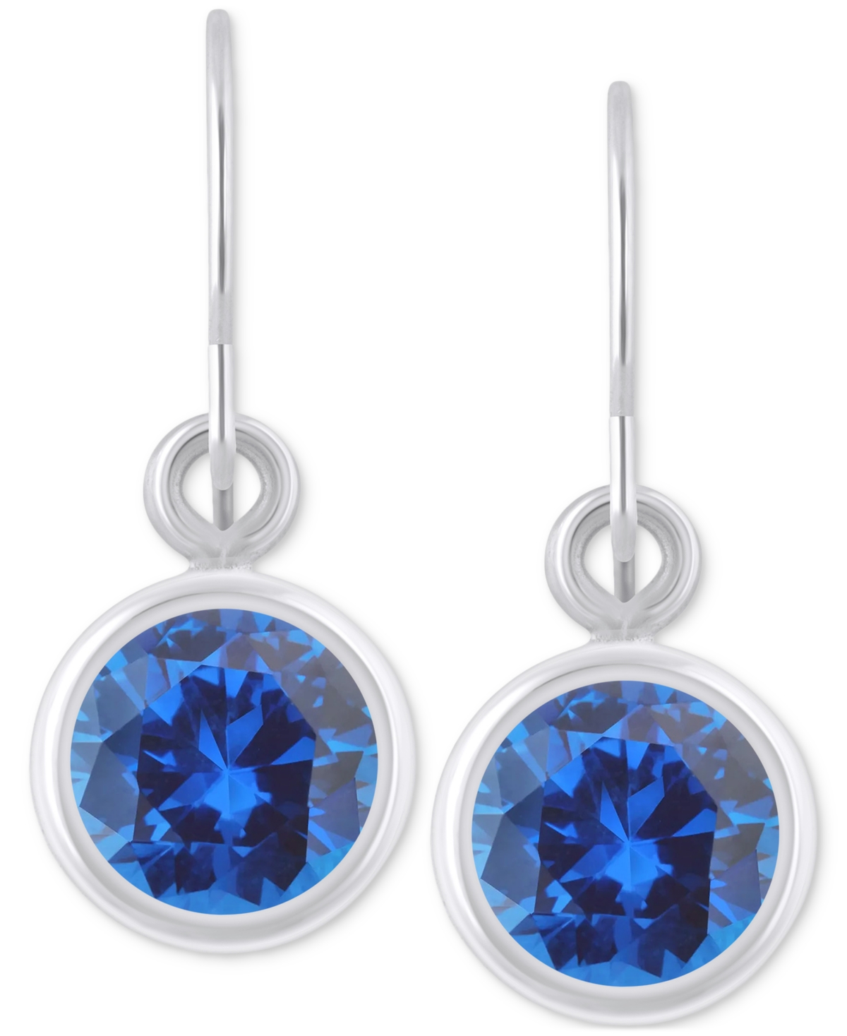 Macy's Created Sapphire Oval Stud Earrings (1-1/2 Ct. T.w.) In 10k Yellow Gold (also In Additional Gemstone In Sapphire,white Gold