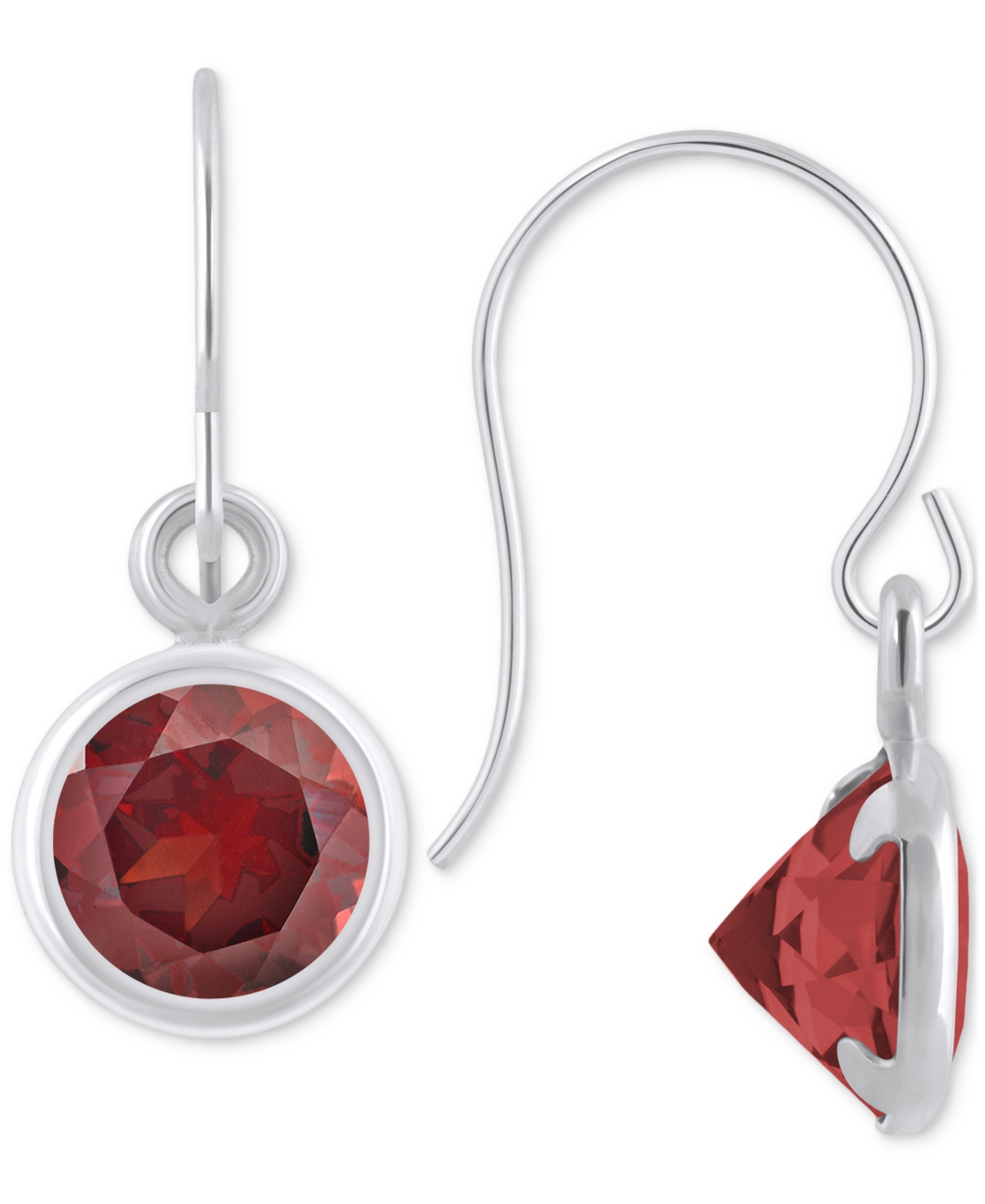 Macy's Created Sapphire Oval Stud Earrings (1-1/2 Ct. T.w.) In 10k Yellow Gold (also In Additional Gemstone In Garnet,white Gold
