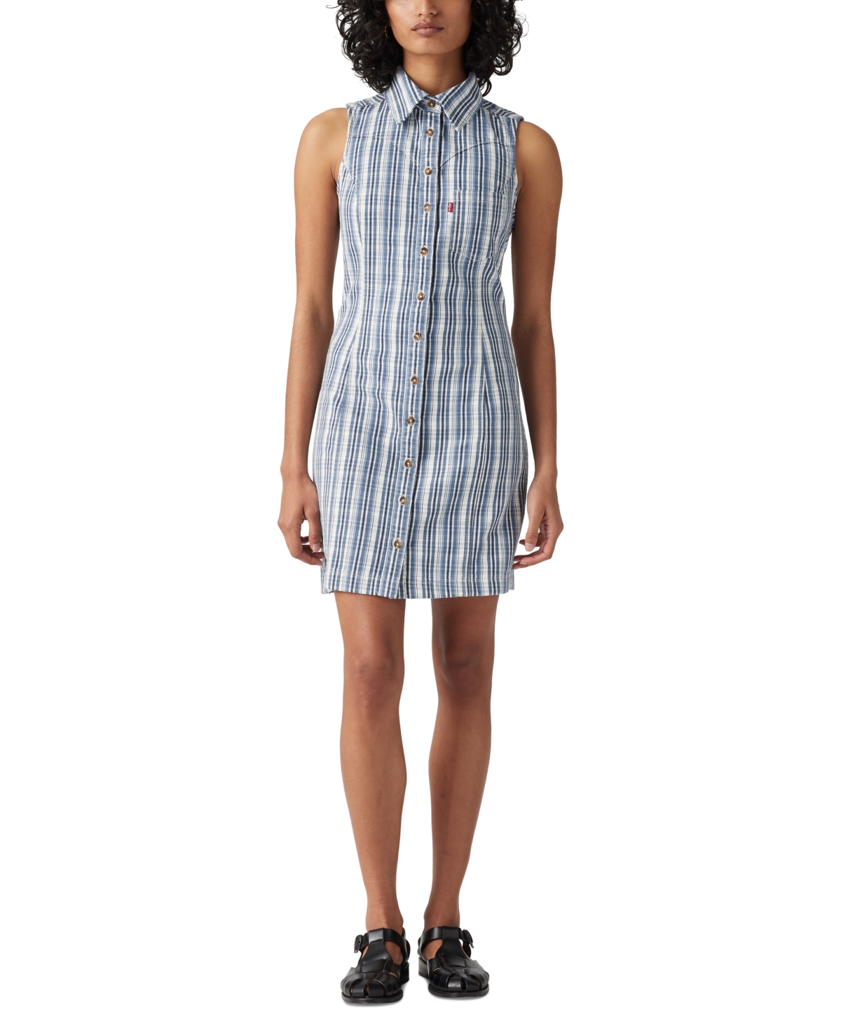 LEVI'S PREMIUM WOMEN'S ZEDA PRINTED DENIM SHIRTDRESS 