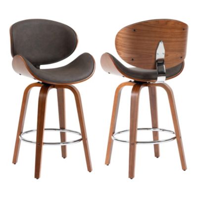 Bar Stools Set of 4, 28 Inches Modern Counter Height Bar Stools with High Back Metal Legs, Upholstered Tall Barstools for Kitchen Island, Cafe, Pub