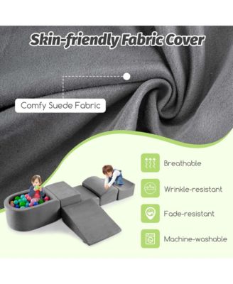 5PCS Climb and Crawl Playset with Ball Pit for Kids Zippers for Playroom