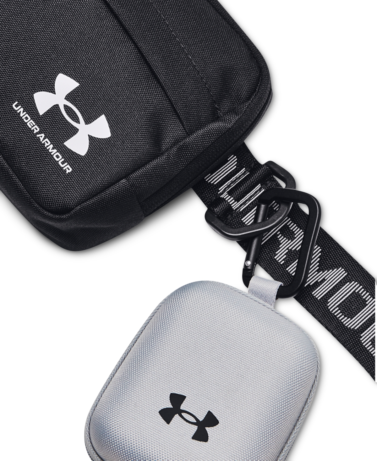 Under Armour Men's Logo Crossbody Bag In Black,black,white