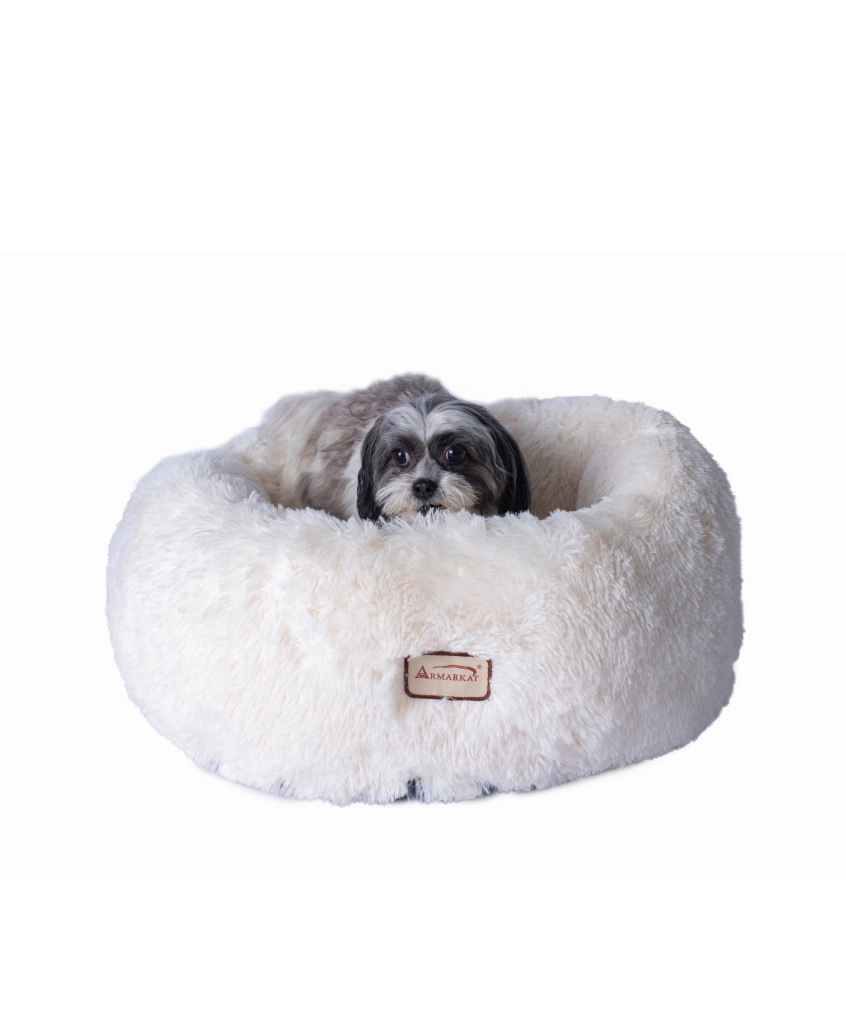 Cuddle Bed C70NBS-m, Ultra Plush And Soft Warming Donut Pet Bed - White