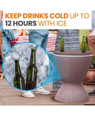 Cool Bar Outdoor Patio Furniture With 7.5-Gallon Cooler, Gray