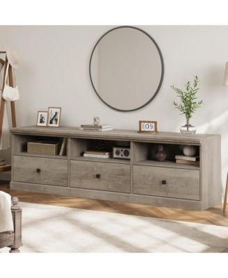 TV Stand for 75 Inch TV, Mid-Century Modern Entertainment Center