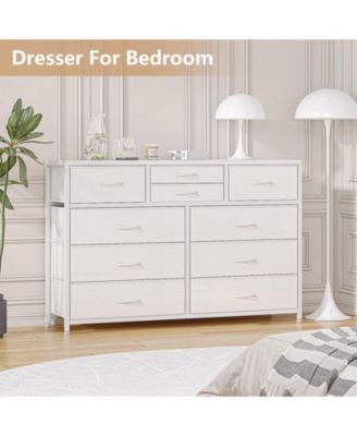 Dresser for Bedroom TV Stand for 55" TV, Entertainment Center with 10 Drawers