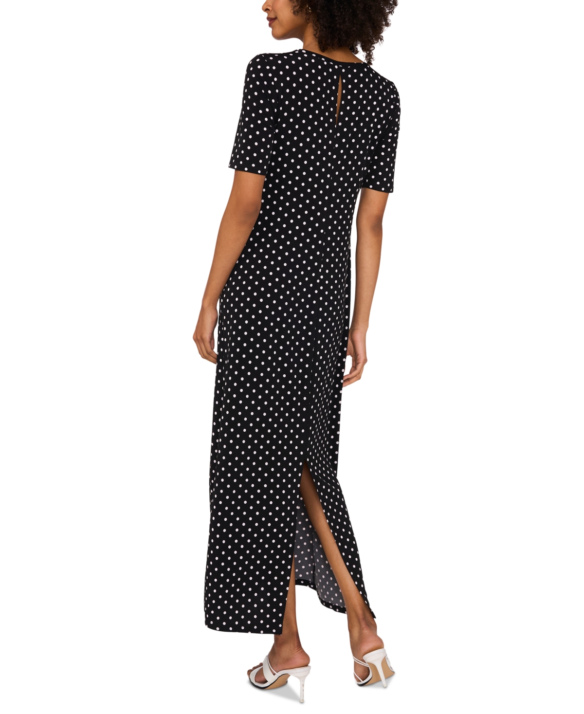 Vince Camuto Women's Printed Elbow-Sleeve Maxi Dress