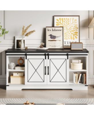 TV Stand for 65 Inch TV, Entertainment Center with Storage and Sliding Barn Doors