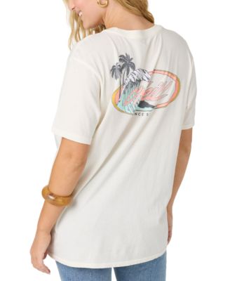 Juniors' Coastline Oversized Graphic T-Shirt