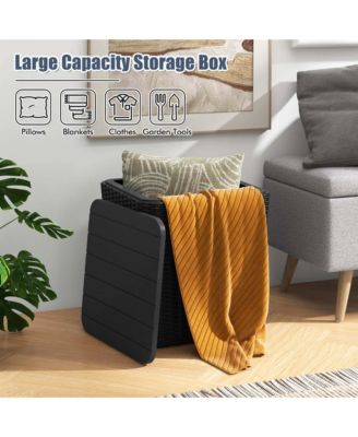 11.5 Gallon Water-proof Deck Box with Removable Lid Storage Container Side Table