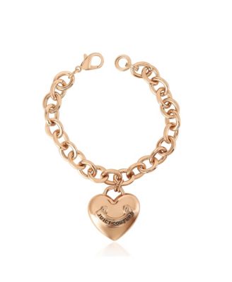 Gold-Tone Chain Bracelet with Heart Charm