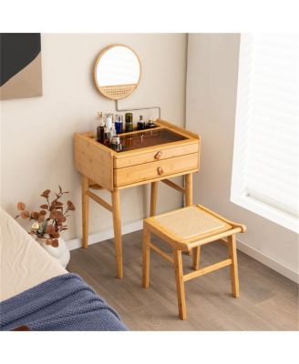 Dressing Vanity with Mirror and 2 Storage Drawers for Organized Makeup and Beauty Essentials
