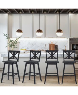 4-Pc. 29'' Swivel Counter Height Bar Stools with Footrest