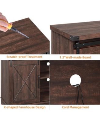 TV Stand for 65 Inch TV, Entertainment Center with Storage and Sliding Barn Doors