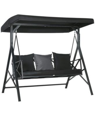 3-Seat Outdoor Porch Swing with Cushions for Relaxation and Comfortable Outdoor Seating