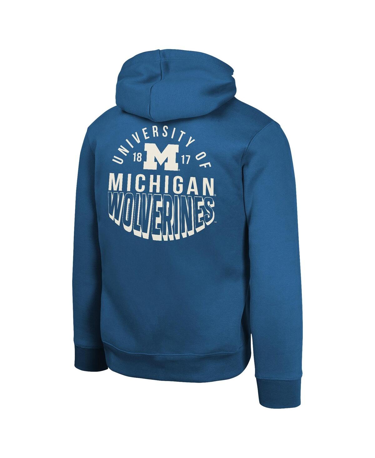 Outerstuff Big Boys And Girls Navy Michigan Wolverines Team Banner Fleece Pullover Hoodie In Navy