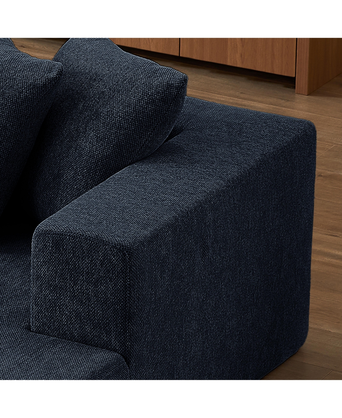 Chenille Modular Sofa Lounge – Modern Upholstered Sectional Couch with Plush Seating, Fixed Cushions