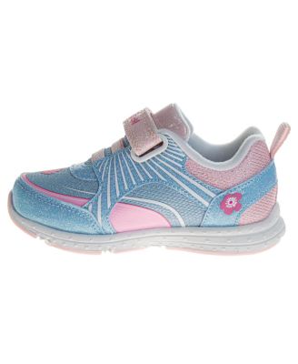 Toddler and Little Girls Stitch and Angel Hook and Loop Pull Tab Light Up Fashion Sneakers
