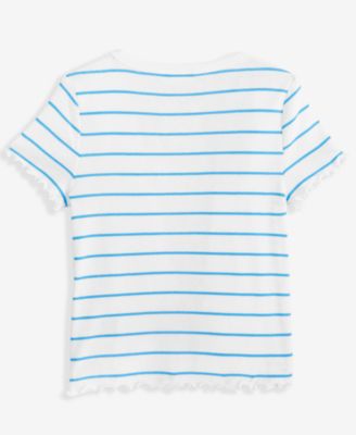 Little & Big Girls Cherry Stripe Rhinestone Baby Tee, Exclusively at Macy's 