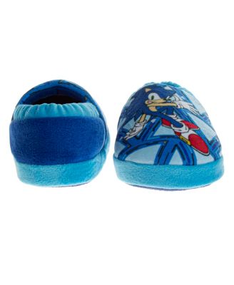 Sonic The Hedgehog Pantofole Slip-On Uomo E Ragazzi | Nero/Blu | Taglie 7-12 UK | Suola Antiscivolo E Morbida Imbottitura