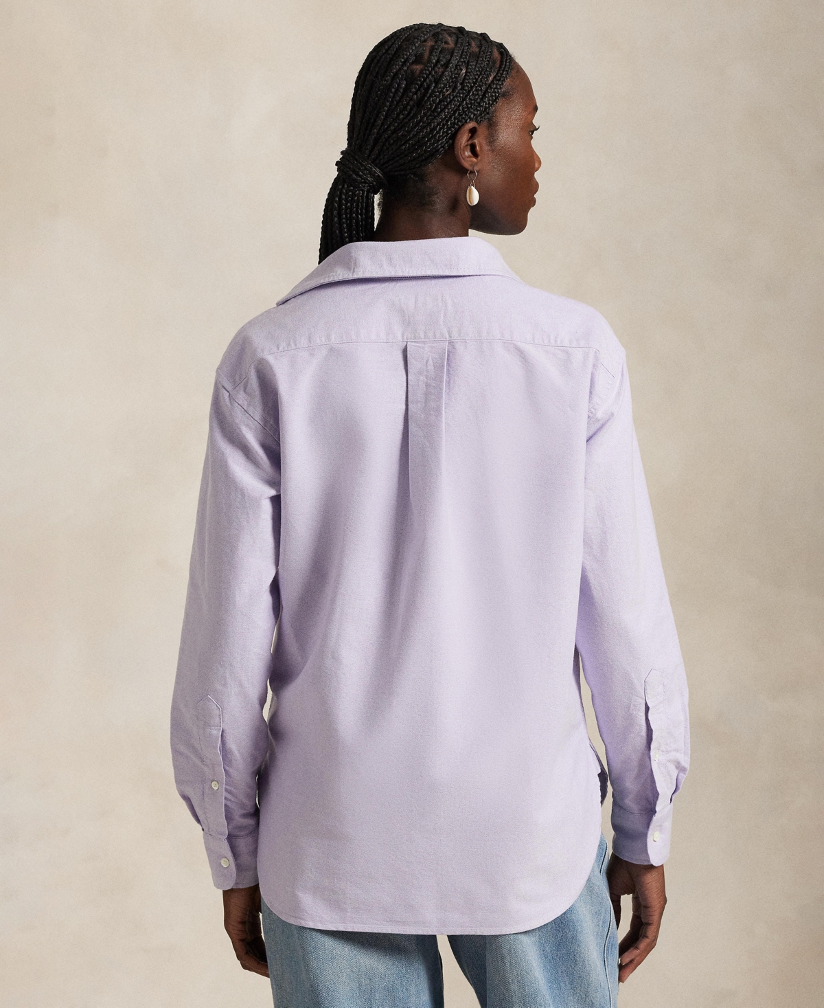 Shop Polo Ralph Lauren Women's Relaxed-fit Cotton Oxford Shirt In Sky Lavendar