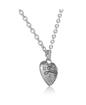 Silver-Tone Heart Pendant Necklace
