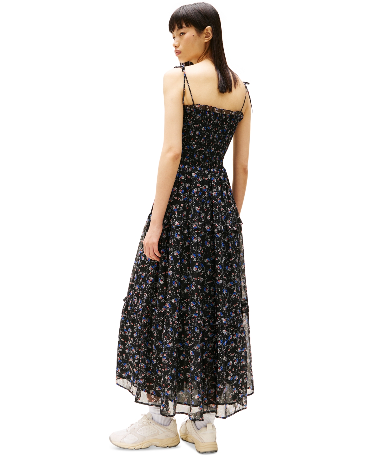 Tommy Jeans Women's Smocked Floral Maxi Dress In Small Flowers Aop