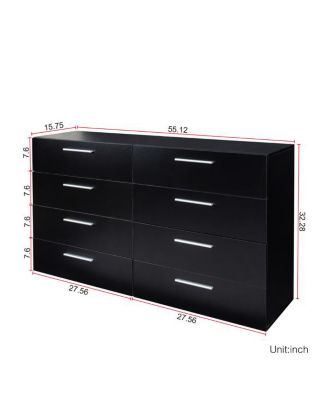 8-Drawer Double Dresser for Bedroom, Wide Storage Cabinet for Living Room & Entryway