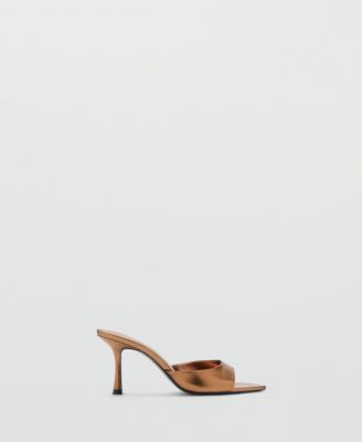 マロン MANGO Women's Metallic Effect Slingback Sandals - Macy's