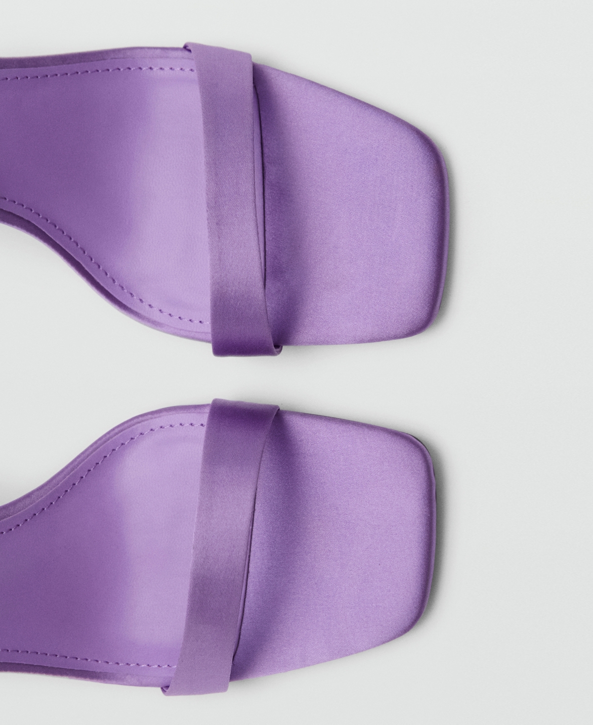 Shop Mango Women's Square Toe Heeled Sandals In Lilac