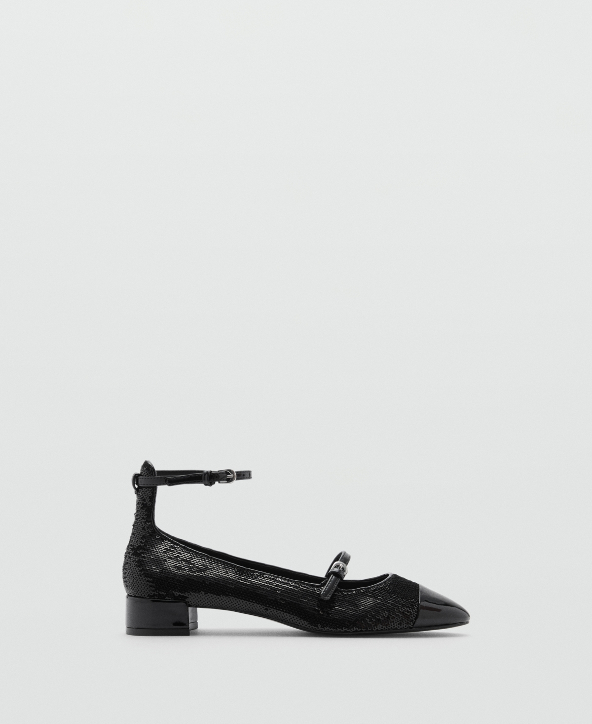 Mango Women's Tall Leg Leather Mary Janes Shoe In Black
