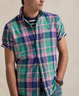 Men's Classic-Fit Yarn-Dyed Plaid Cotton Oxford Button-Down Shirt