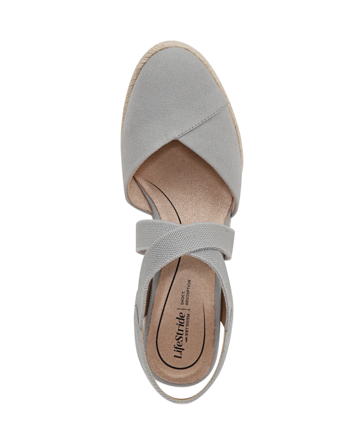 Lifestride Women's Kimball Wedge Espadrilles In Cloudy Grey Canvas Fabric