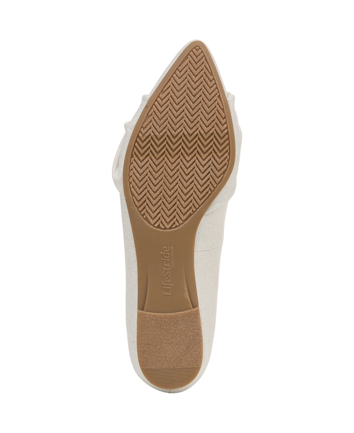 Shop Lifestride Women's Palm Pointed Toe Ballerina Flats In Natural Silver Fabric