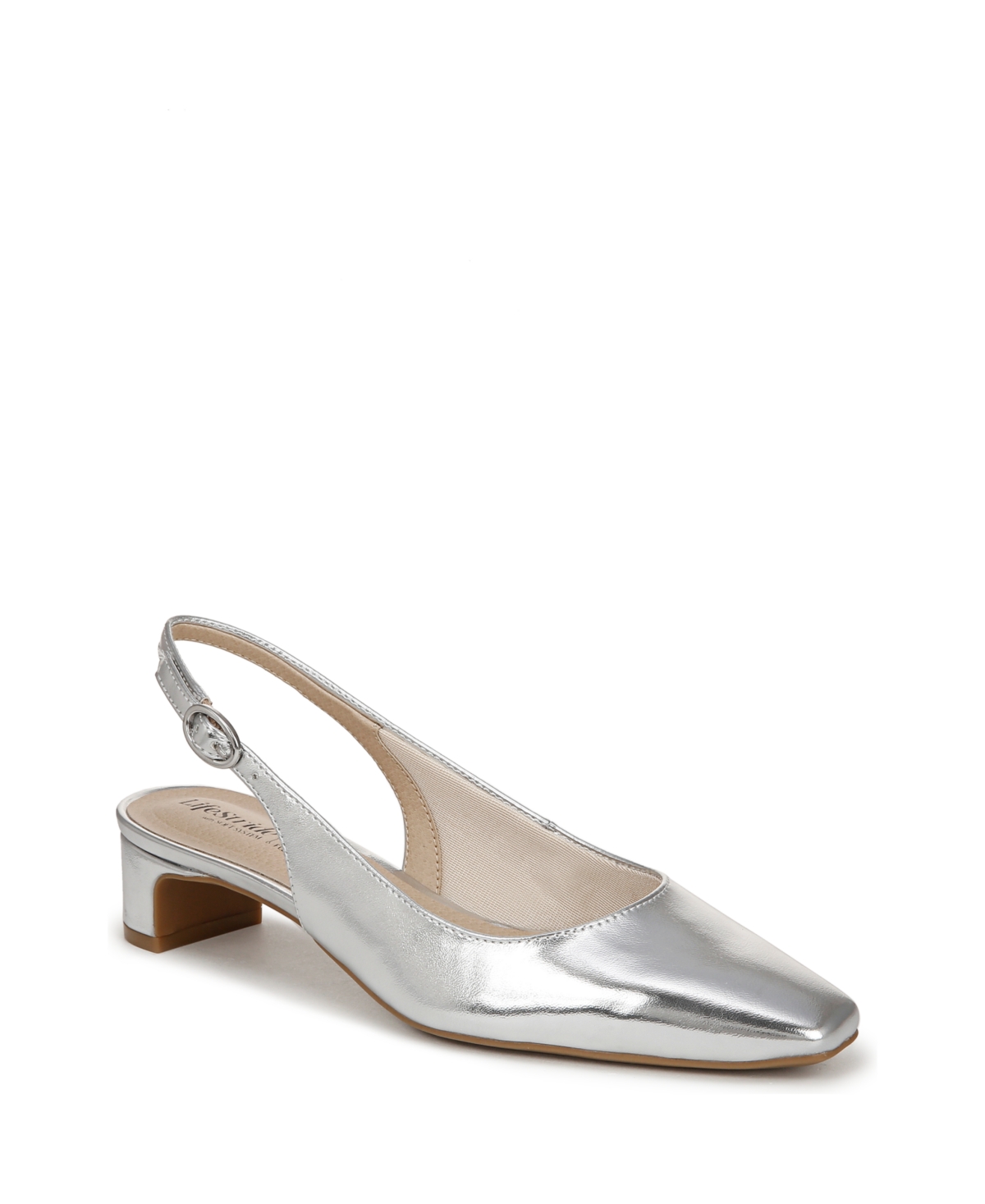 Women's Lorena Pointed Toe Slingback Pumps - Ice Blue Faux Leather